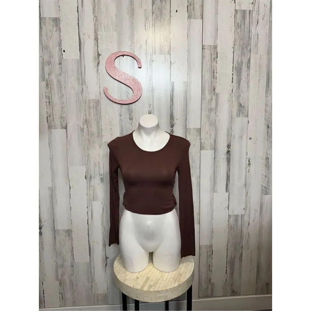 Brown long sleeve top